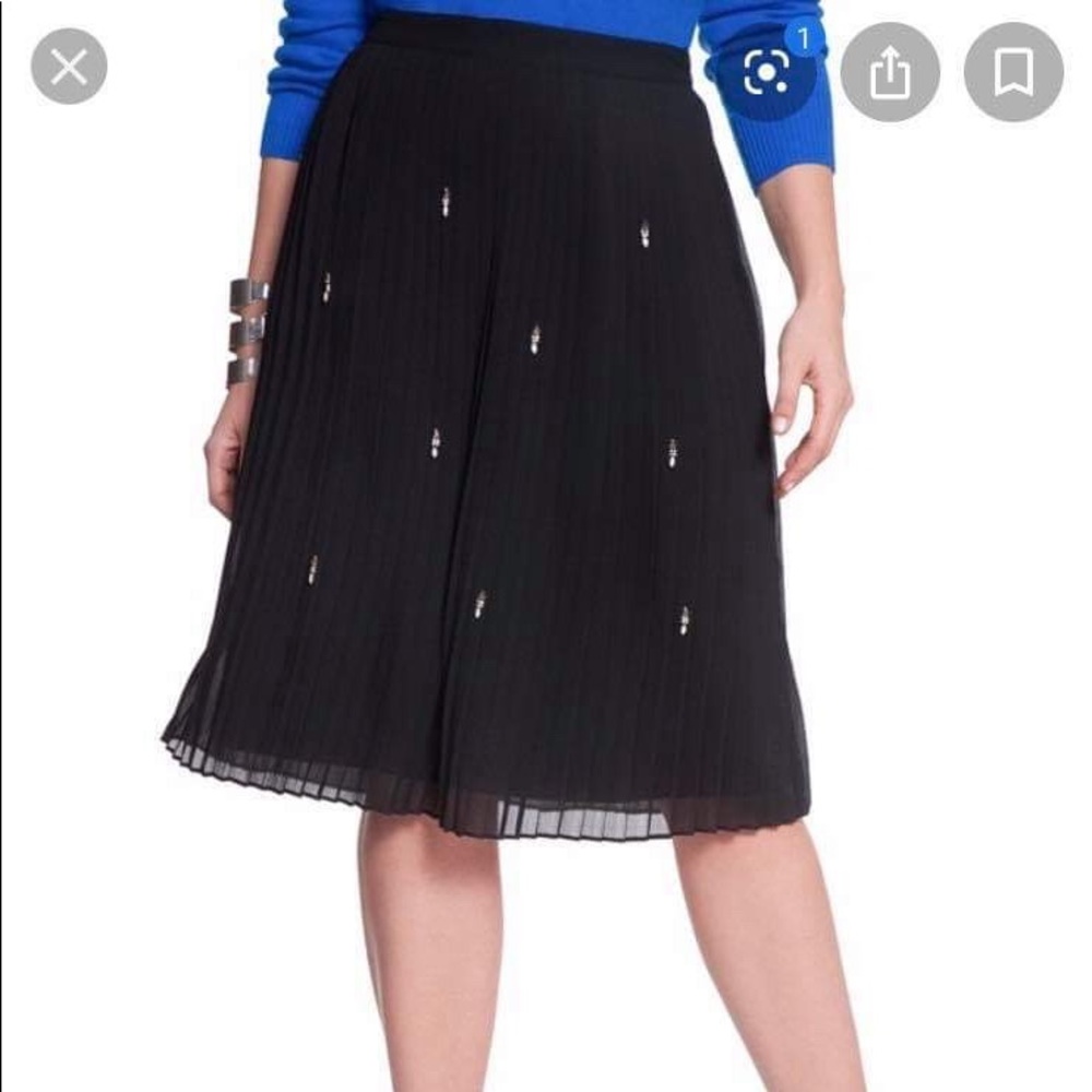 Eloquii embellished black mid length skirt 18
